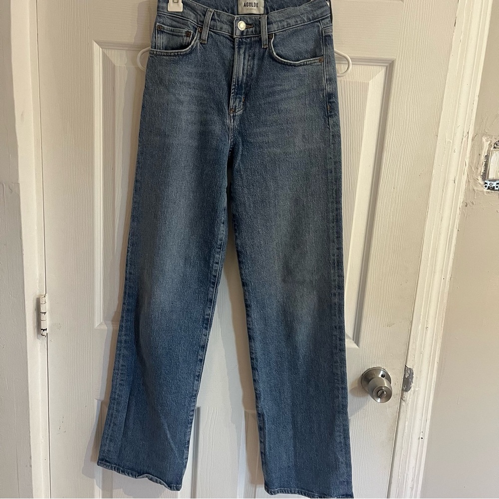 AGOLDE Jeans Harper Flash Medium Wash Denim Straight Leg size 23 - Picture 2 of 10
